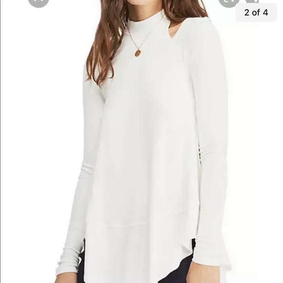 FREE PEPOLE downtown girl white tunic size XS blouse - Picture 2 of 4